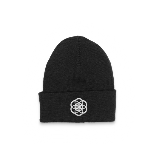 Flower Black Beanie